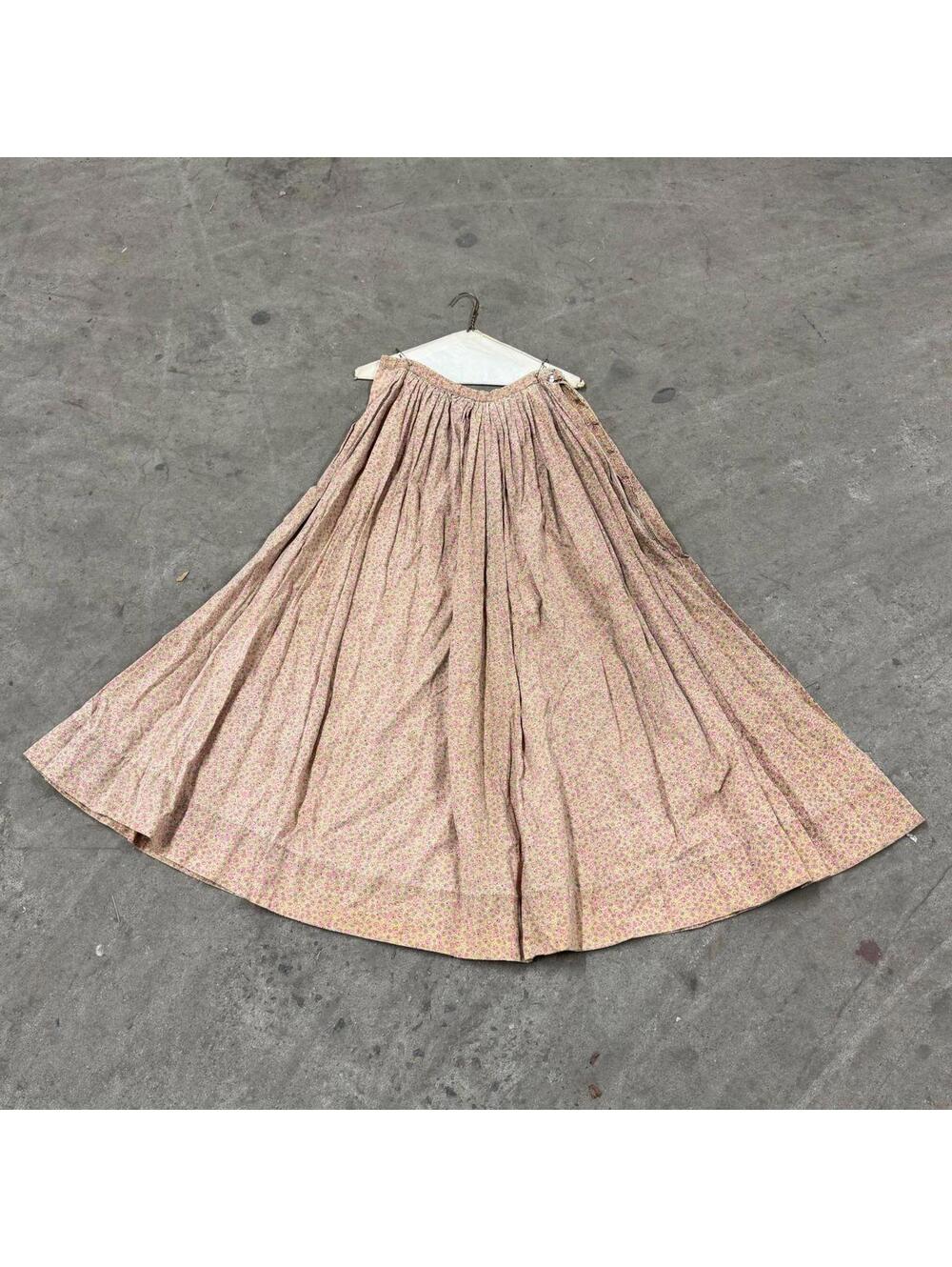 Vintage Film Costume 50s Does Victorian Western Style Prairie Maxi Skirt Pink